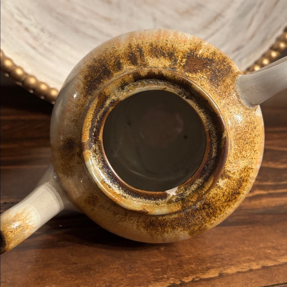 Vintage Douglas Ferguson Pigeon Forge Pottery Rustic Tea Set Brown & Cream - Picture 8 of 12